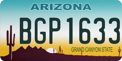 AZ license plate BGP1633