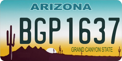 AZ license plate BGP1637