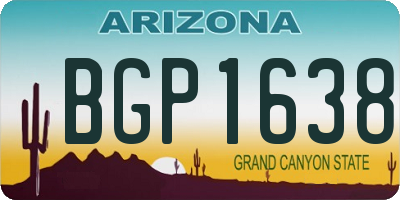 AZ license plate BGP1638
