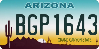 AZ license plate BGP1643