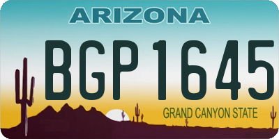 AZ license plate BGP1645