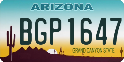 AZ license plate BGP1647