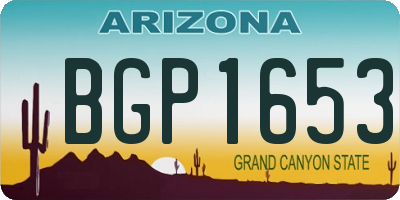 AZ license plate BGP1653