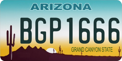 AZ license plate BGP1666