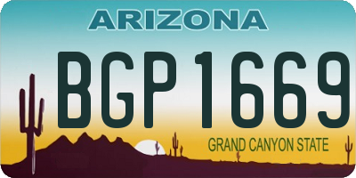 AZ license plate BGP1669