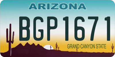 AZ license plate BGP1671