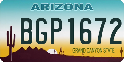 AZ license plate BGP1672