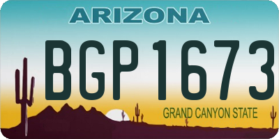 AZ license plate BGP1673