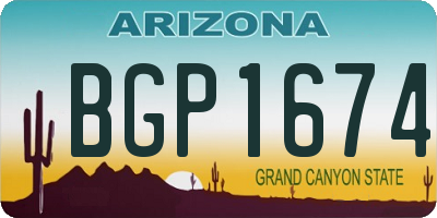 AZ license plate BGP1674
