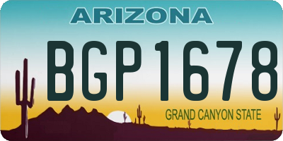 AZ license plate BGP1678