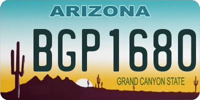 AZ license plate BGP1680