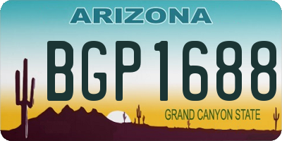AZ license plate BGP1688