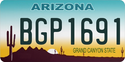 AZ license plate BGP1691