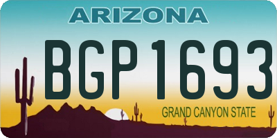 AZ license plate BGP1693