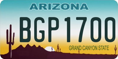 AZ license plate BGP1700