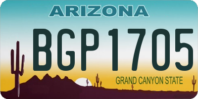 AZ license plate BGP1705