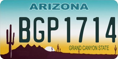 AZ license plate BGP1714