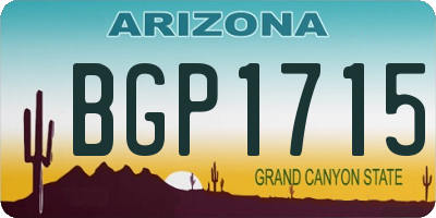 AZ license plate BGP1715