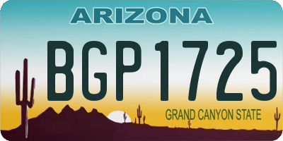 AZ license plate BGP1725