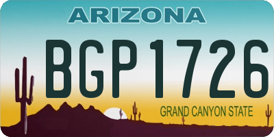 AZ license plate BGP1726