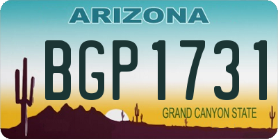AZ license plate BGP1731