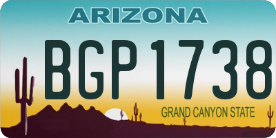 AZ license plate BGP1738