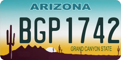 AZ license plate BGP1742