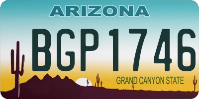 AZ license plate BGP1746