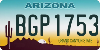 AZ license plate BGP1753
