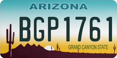 AZ license plate BGP1761