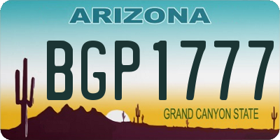AZ license plate BGP1777