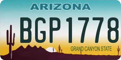 AZ license plate BGP1778