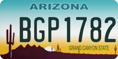 AZ license plate BGP1782