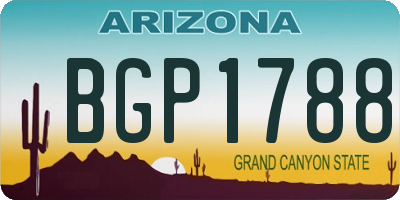 AZ license plate BGP1788