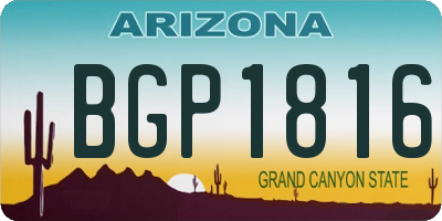 AZ license plate BGP1816