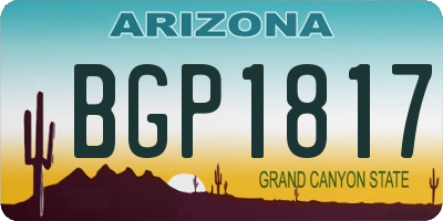 AZ license plate BGP1817