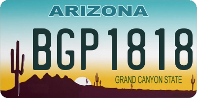 AZ license plate BGP1818