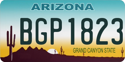 AZ license plate BGP1823