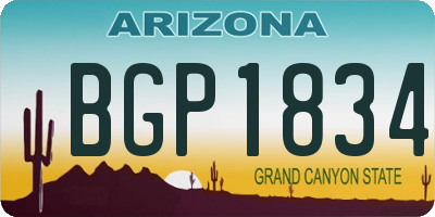 AZ license plate BGP1834