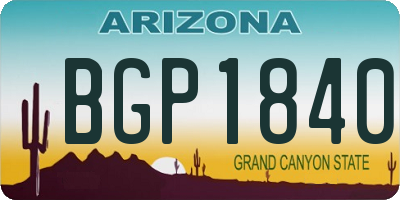 AZ license plate BGP1840