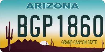 AZ license plate BGP1860