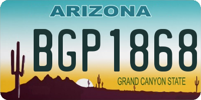 AZ license plate BGP1868