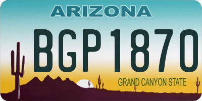 AZ license plate BGP1870