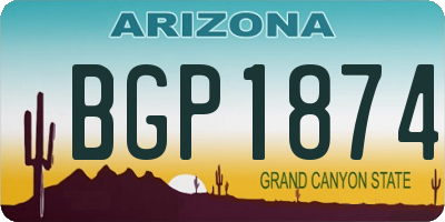 AZ license plate BGP1874