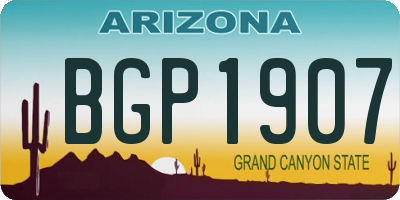 AZ license plate BGP1907
