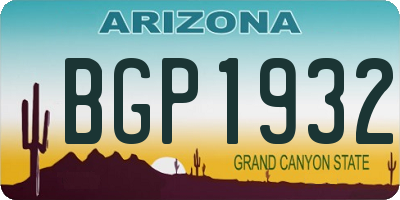 AZ license plate BGP1932