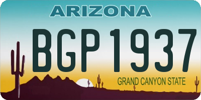 AZ license plate BGP1937