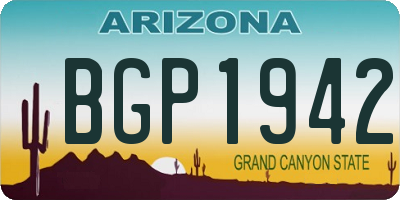 AZ license plate BGP1942