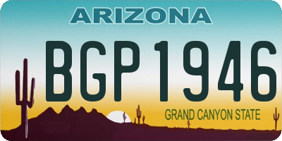AZ license plate BGP1946