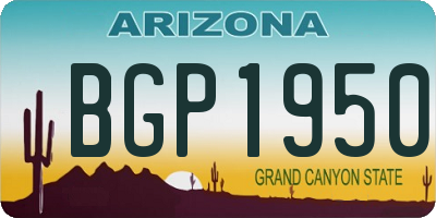 AZ license plate BGP1950